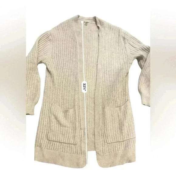 Hinge chunky knit open cardigan longer length small oatmeal - Picture 5 of 8